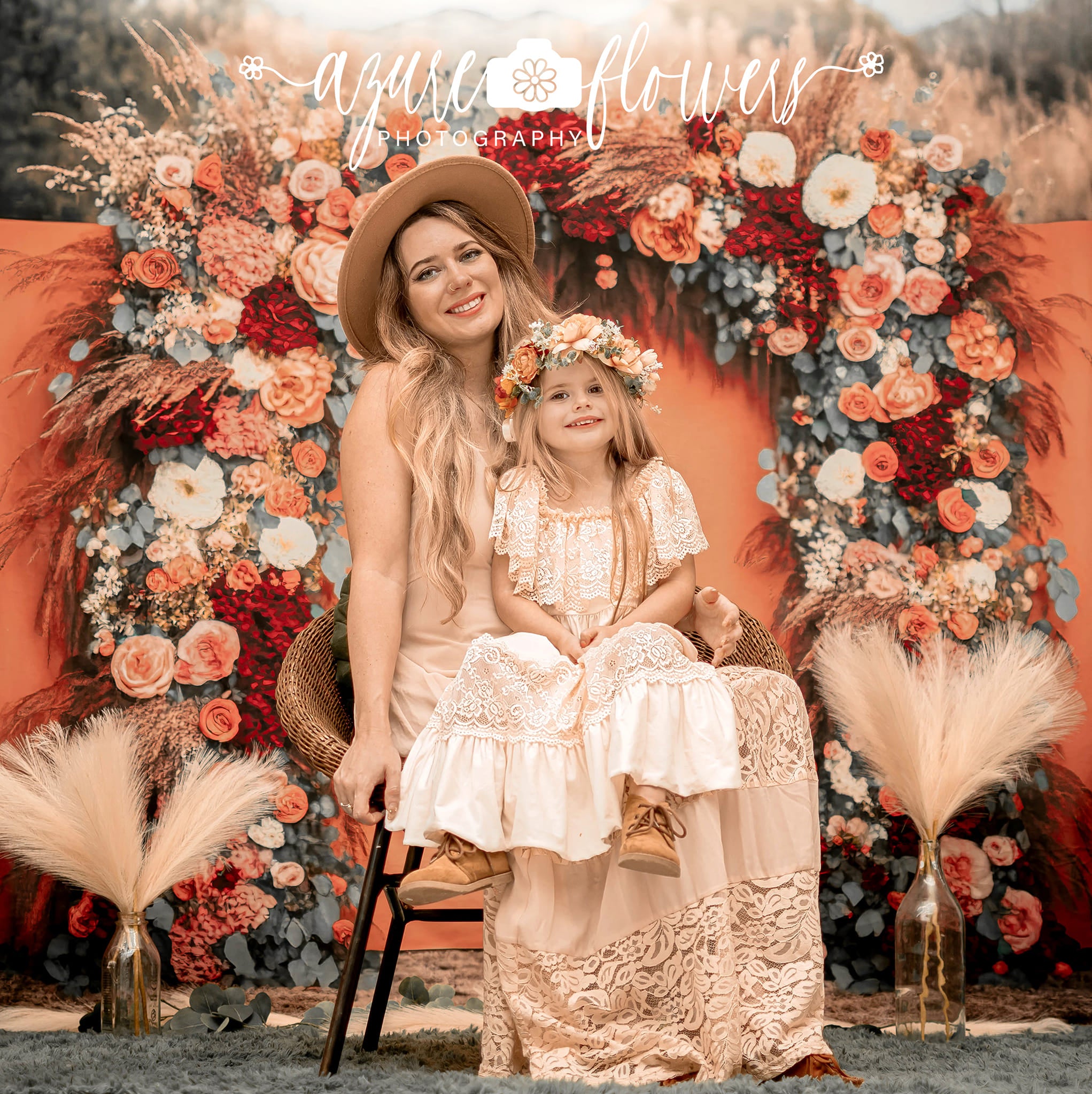 Kate Gemalt Boho Freigeist draußen Floral Hintergrund von Mini MakeBelieve - Kate Backdrop.de