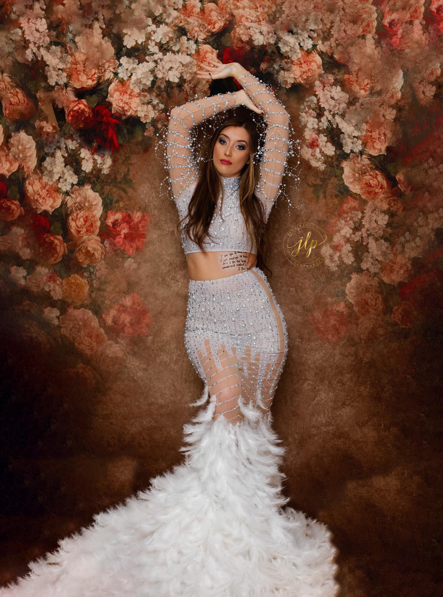 Kate Braun abstrakt Blumen Hintergrund Mädchen für Fotografie - Kate Backdrop.de