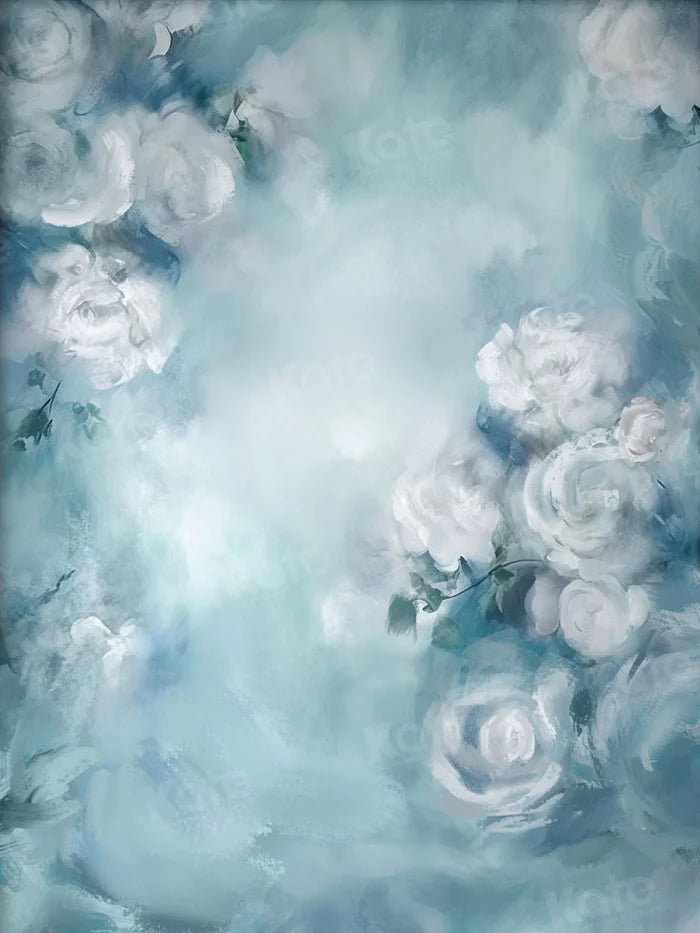 Kate Fine Art Weißer Traum Blumen Hintergrund entworfen von GQ - Kate Backdrop.de