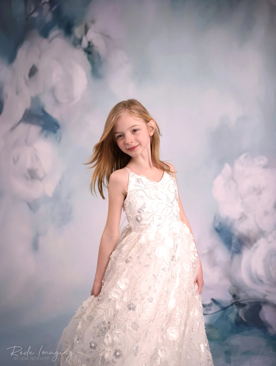 Kate Weiß Halter-Nacken Ballkleid Kinderkleider für die Fotografie - Kate Backdrop.de