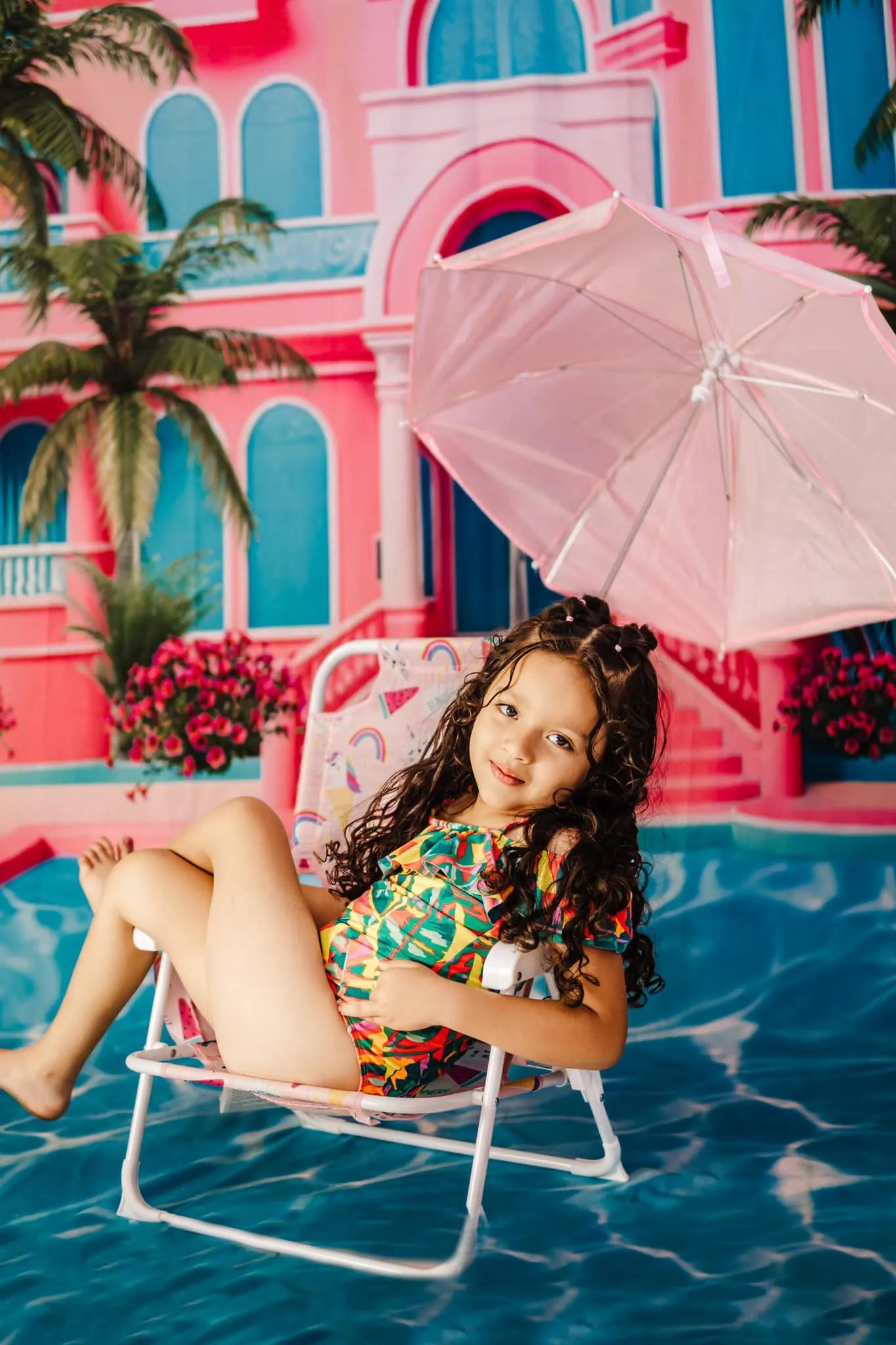Kate Sommer Pool Party Dolly Traum Fleece Hintergrund Entworfen von Ashley Paul - Kate Backdrop.de
