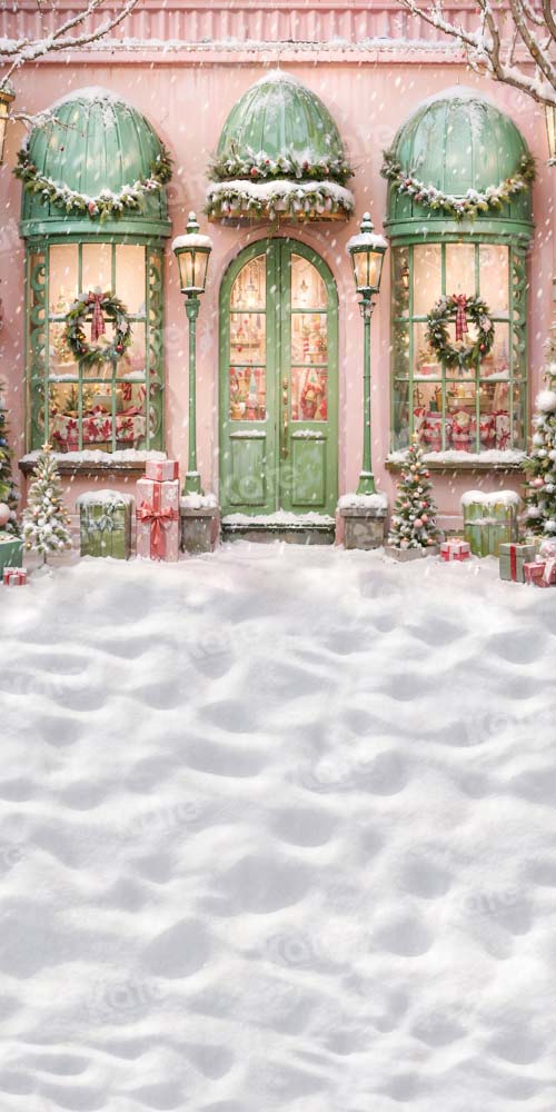 Kate Weihnachten Rosa Store Schnee Boden Hintergrund von Chain Photography - Kate Backdrop.de