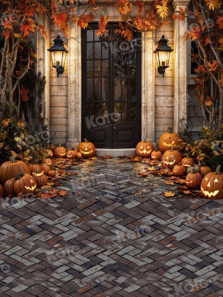 Kate Herbst Ahornblatt Kürbis Halloween Hintergrund von Emetselch - Kate Backdrop.de