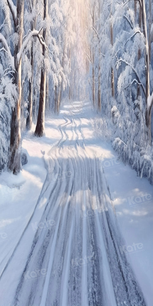 Kate Winter Schnee Hintergrund Wald von Chain Photography - Kate Backdrop.de
