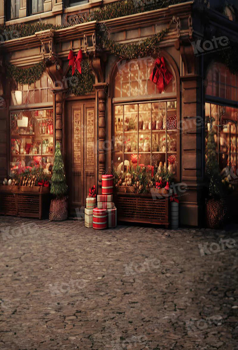 Kate Weihnachten Street Corner Store Hintergrund für die Fotografie - Kate Backdrop.de