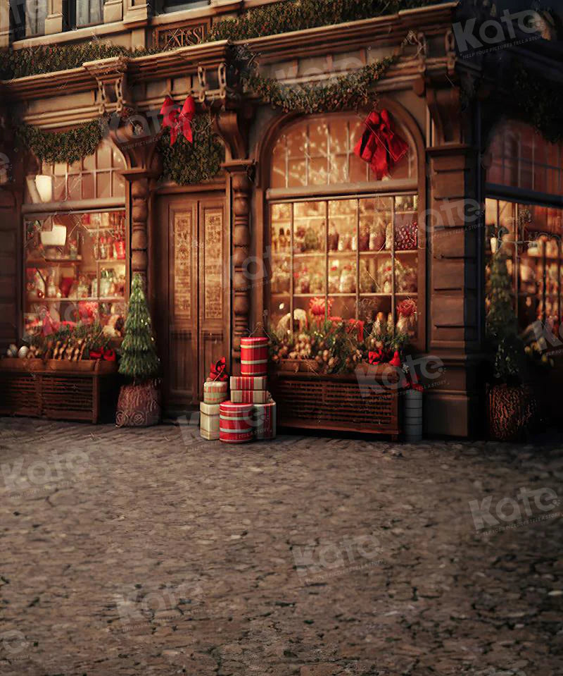 Kate Weihnachten Street Corner Store Hintergrund für die Fotografie - Kate Backdrop.de