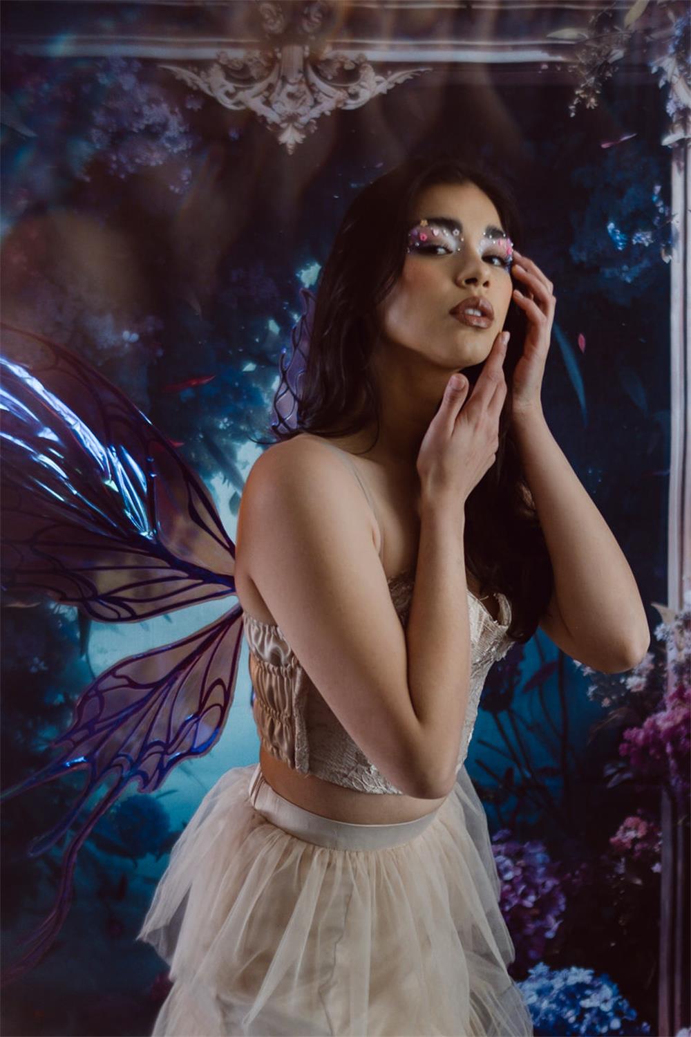 ⚡Blitzangebote #2-Kate Blauer Blumen-Spiegel Hintergrund - Kate Backdrop.de