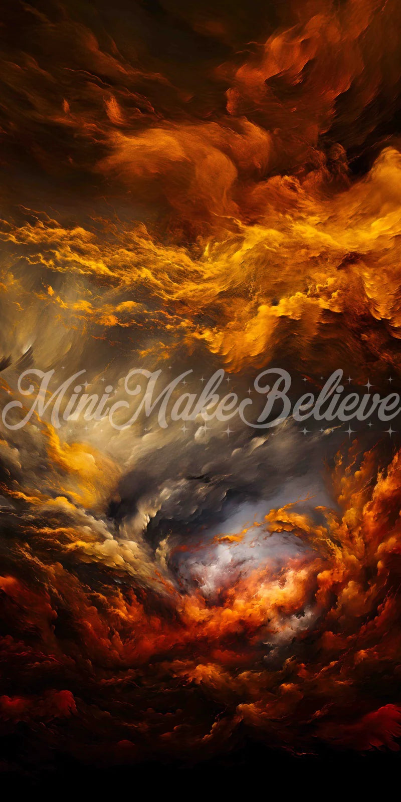 Kate Sweep Rote Flamme Sonnenuntergang Kombi-Hintergrund von Mini MakeBelieve - Kate Backdrop.de