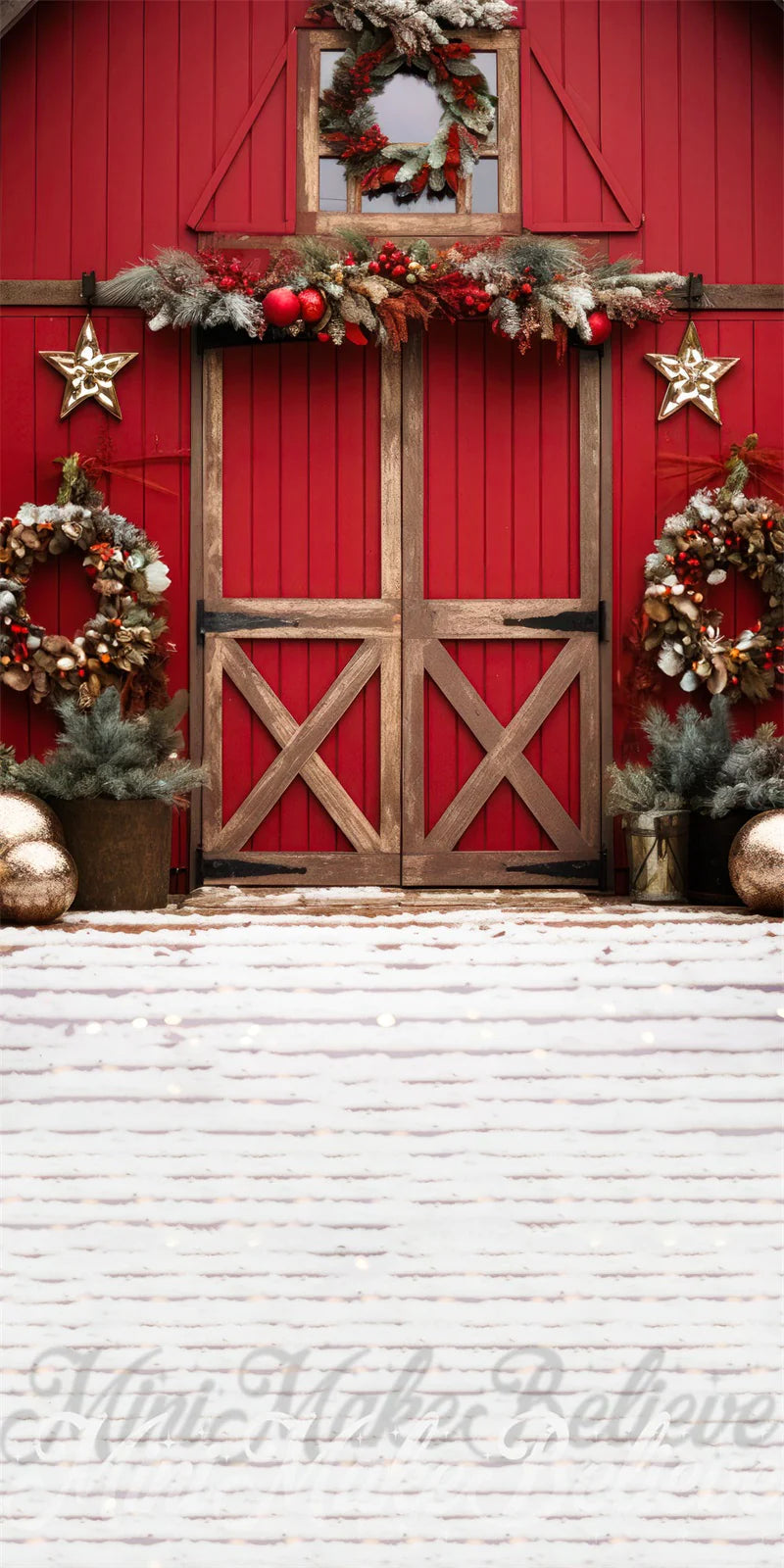 Kate Sweep Weihnachten-Barn Kombibackdrops Glitter Floor Hintergrund von Mini MakeBelieve - Kate Backdrop.de