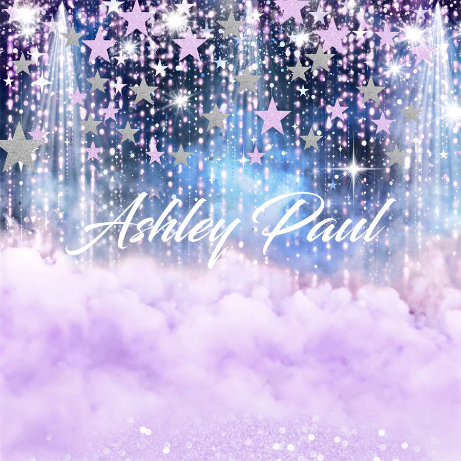 Kate Lila Sterne Wolken Geburtstag Hintergrundbild von Ashley Paul - Kate Backdrop.de