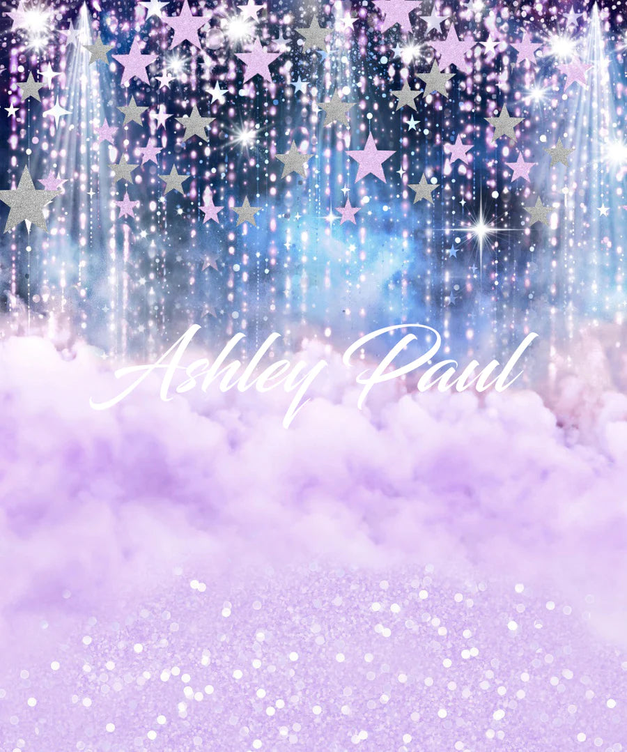 Kate Lila Sterne Wolken Geburtstag Hintergrundbild von Ashley Paul - Kate Backdrop.de