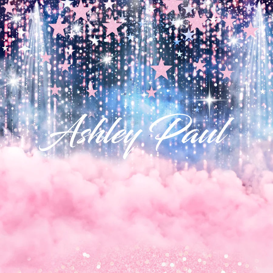Kate Rosa Sterne Wolken Geburtstag Hintergrund von Ashley Paul - Kate Backdrop.de