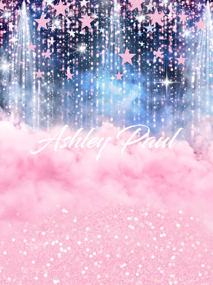Kate Rosa Sterne Wolken Geburtstag Hintergrund von Ashley Paul - Kate Backdrop.de