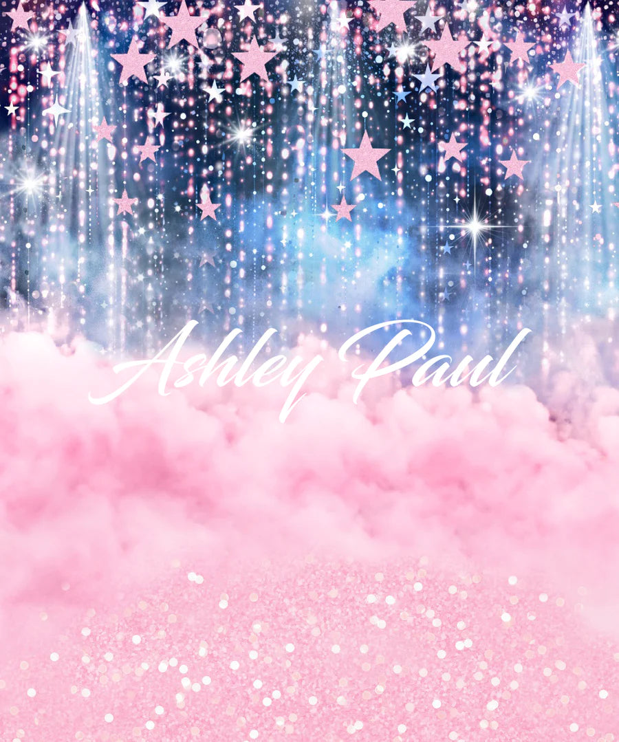Kate Rosa Sterne Wolken Geburtstag Hintergrund von Ashley Paul - Kate Backdrop.de