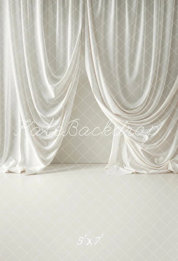 Kate Boho Weiße weiche Vorhangfassade Hintergrund Entworfen von Emetselch - Kate Backdrop.de