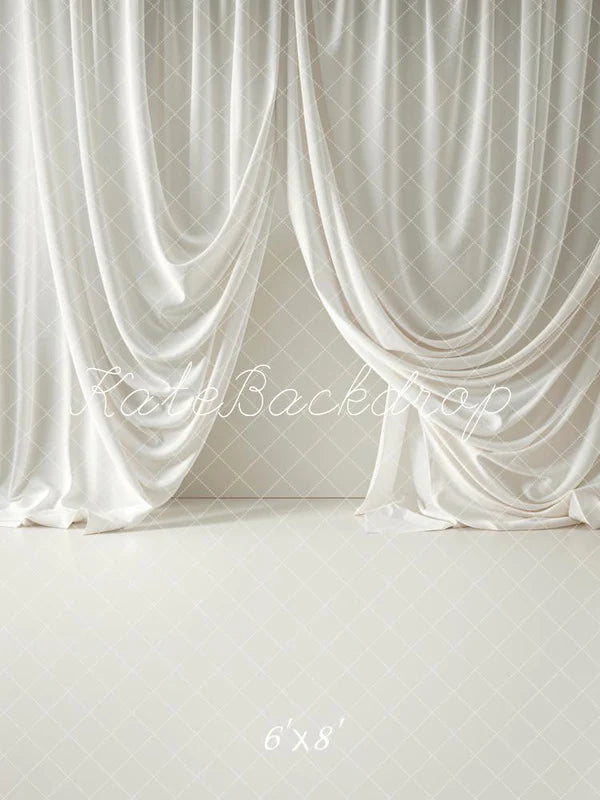 Kate Boho Weiße weiche Vorhangfassade Hintergrund Entworfen von Emetselch - Kate Backdrop.de