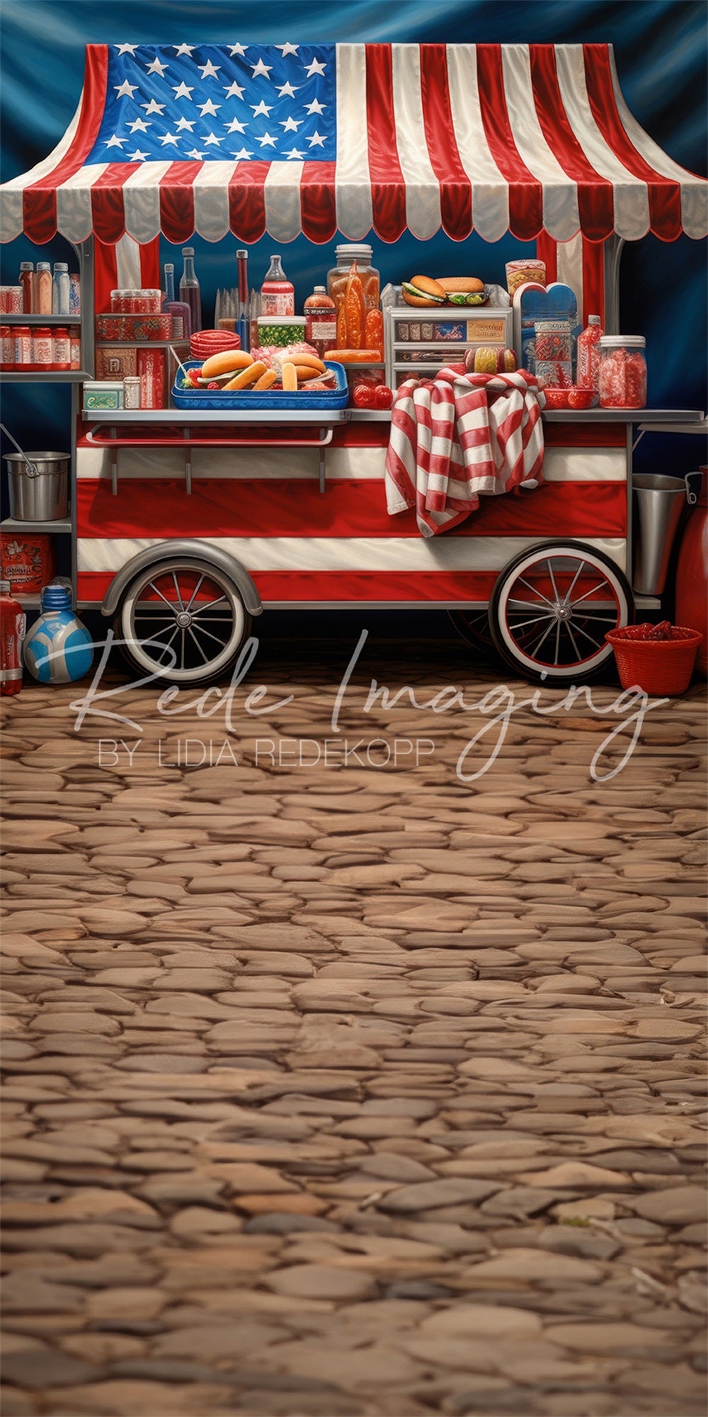 Kate Unabhängigkeitstag Am Hot Dog Stand Sweep-Hintergrund für Fotografie von Lidia Redekopp