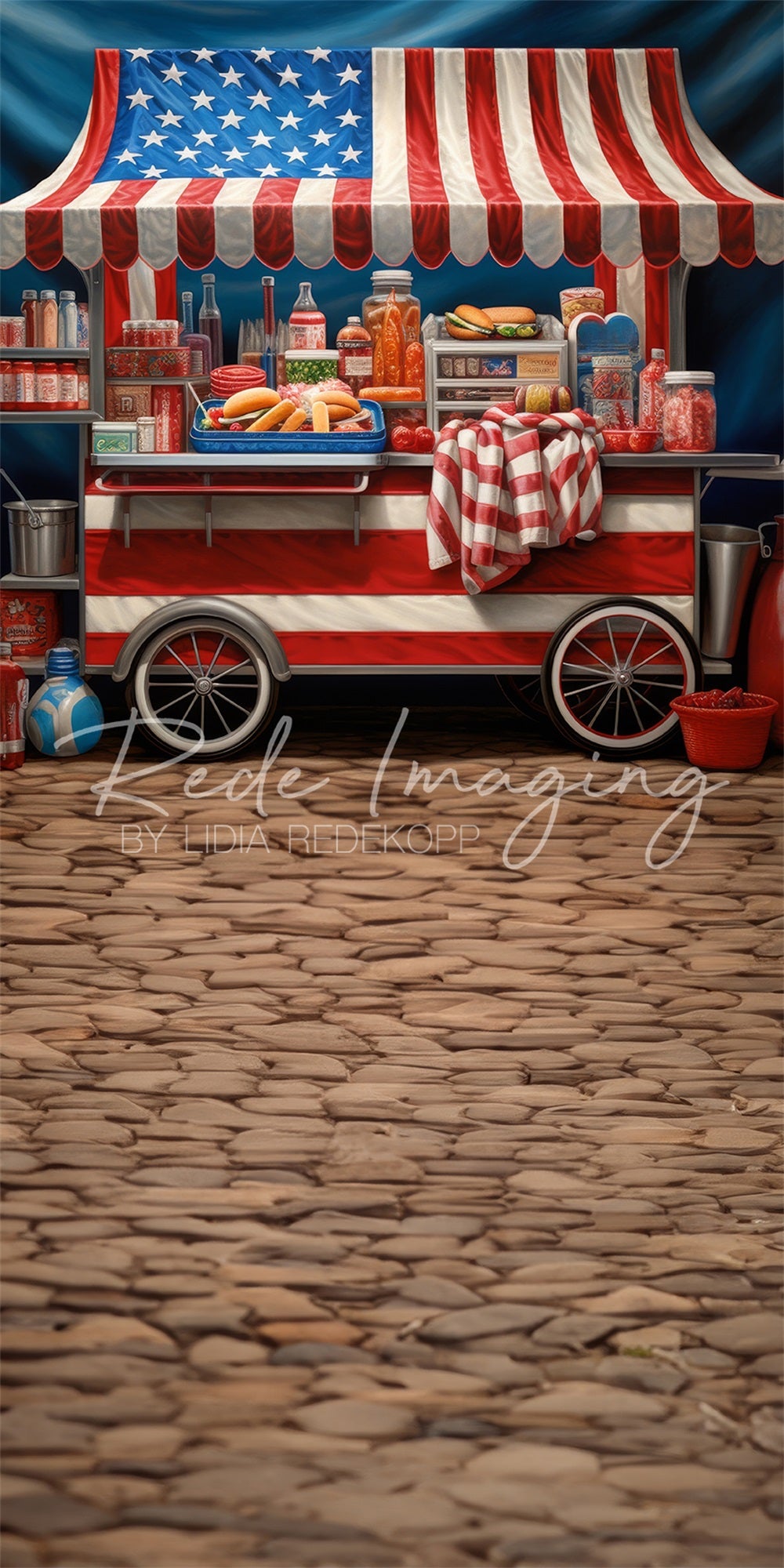 Kate Unabhängigkeitstag Am Hot Dog Stand Sweep-Hintergrund für Fotografie von Lidia Redekopp