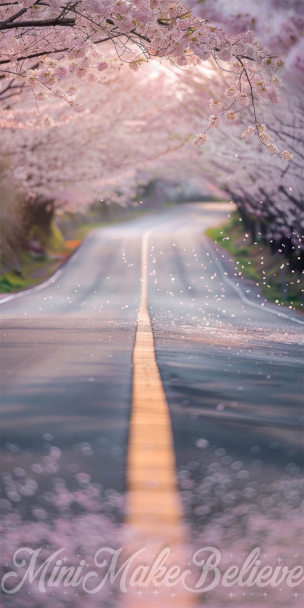 Kate Sweep Sommer Rosa Kirschblüten Straßen Hintergrund Entworfen von Mini MakeBelieve - Kate Backdrop.de