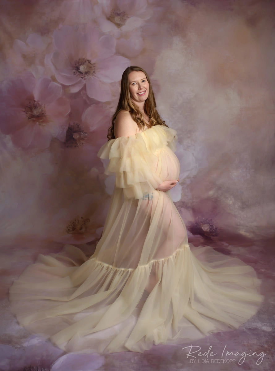 Kate schlauchloses Mesh-Mutterschafts-Fotoshoot-Kleid - Kate Backdrop.de