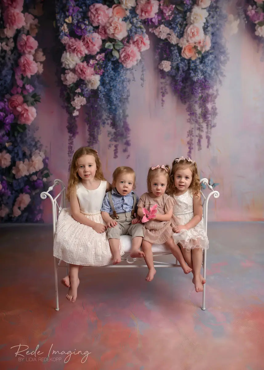 Kate Frühling Romantik Glyzinie Blüte Blumen Kombi-Hintergrund von Patty Robert - Kate Backdrop.de