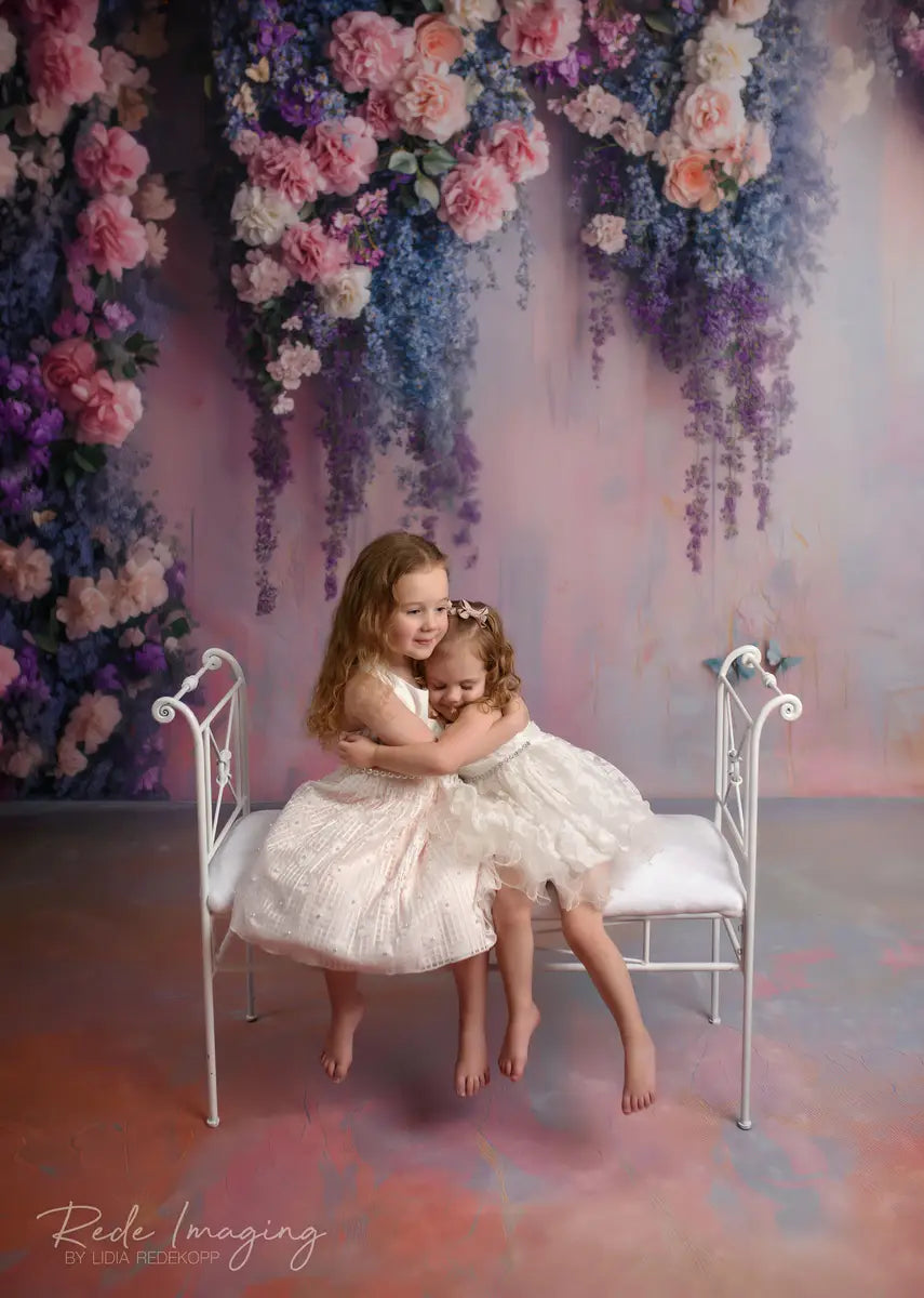 Kate Frühling Romantik Glyzinie Blüte Blumen Kombi-Hintergrund von Patty Robert - Kate Backdrop.de