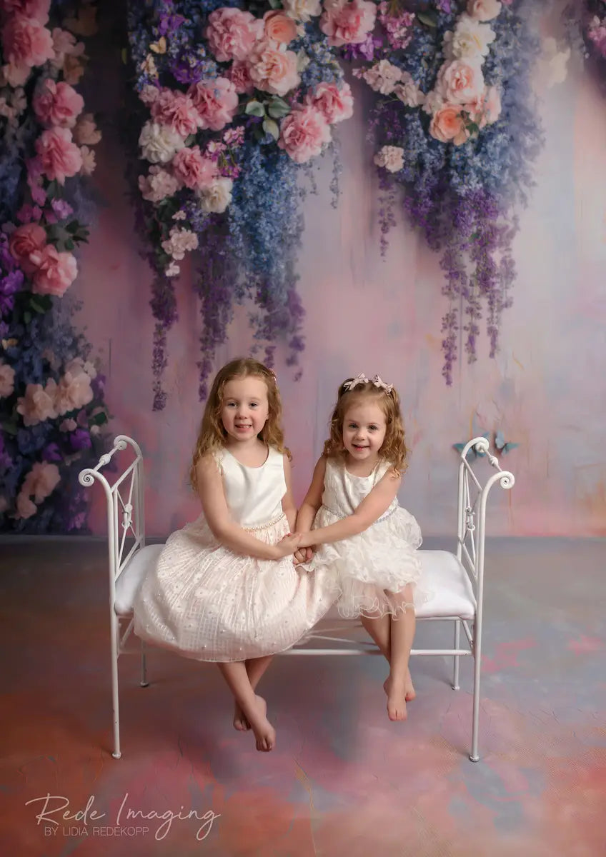 Kate Frühling Romantik Glyzinie Blüte Blumen Kombi-Hintergrund von Patty Robert - Kate Backdrop.de