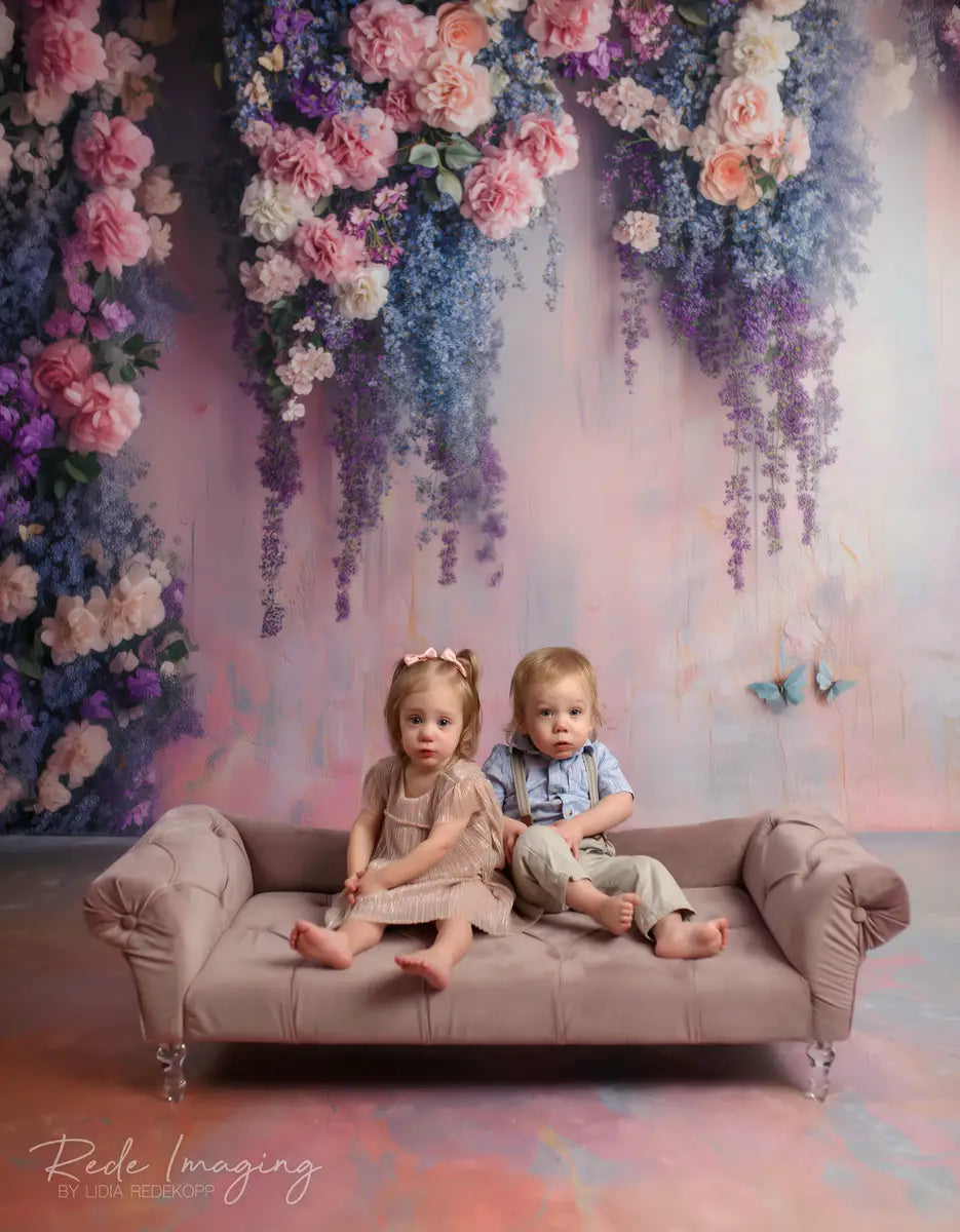 Kate Frühling Romantik Glyzinie Blüte Blumen Kombi-Hintergrund von Patty Robert - Kate Backdrop.de