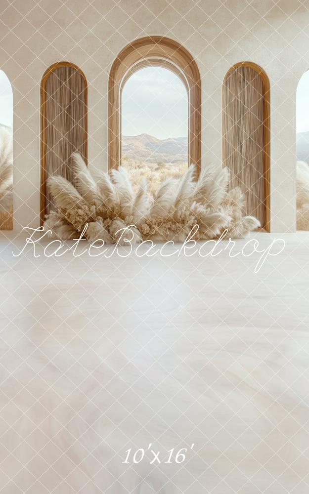 Kate Boho Bogen Fenster Pampasgras Kombi-Hintergrund von Mini MakeBelieve - Kate Backdrop.de