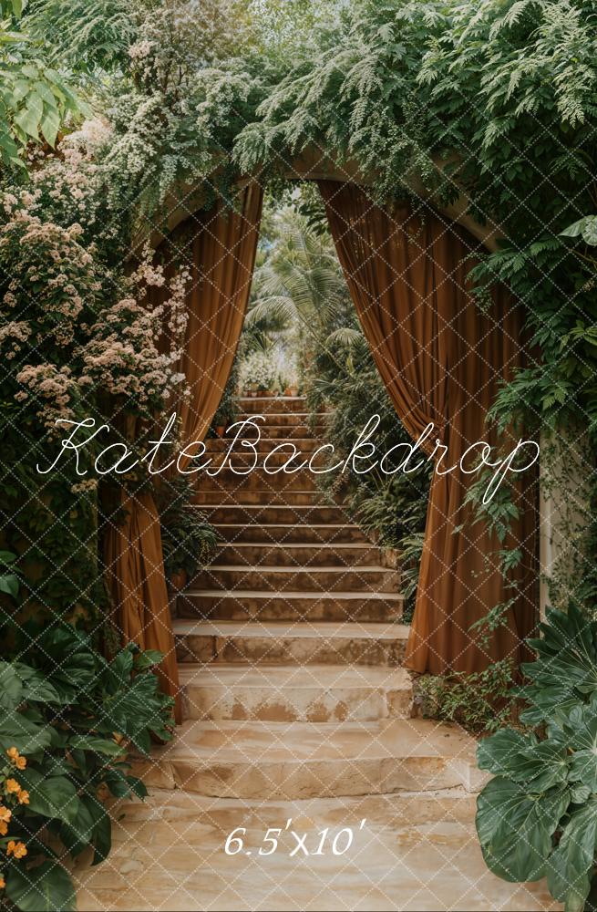 Kate Üppiger Bogen Kaskadentreppe Begrünung Hintergrund Entworfen von Emetselch - Kate Backdrop.de