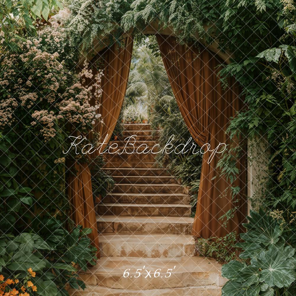 Kate Üppiger Bogen Kaskadentreppe Begrünung Hintergrund Entworfen von Emetselch - Kate Backdrop.de