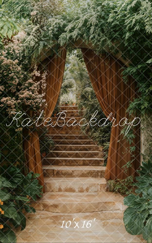 Kate Üppiger Bogen Kaskadentreppe Begrünung Hintergrund Entworfen von Emetselch - Kate Backdrop.de