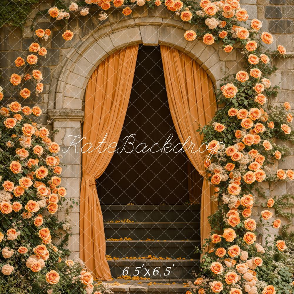 Kate Romantischer Blumenbogen Kaskadentreppe Hintergrund Entworfen von Emetselch - Kate Backdrop.de