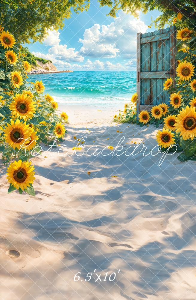 Kate Sommer Strand Sonnenblume Hintergrund Entworfen von Emetselch - Kate Backdrop.de
