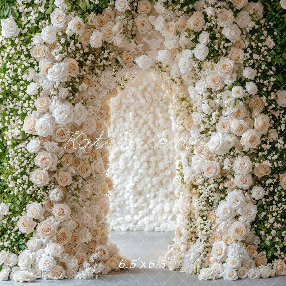 Kate Eleganter Wandbogen mit weißen Blumen Hintergrund Entworfen von Emetselch - Kate Backdrop.de