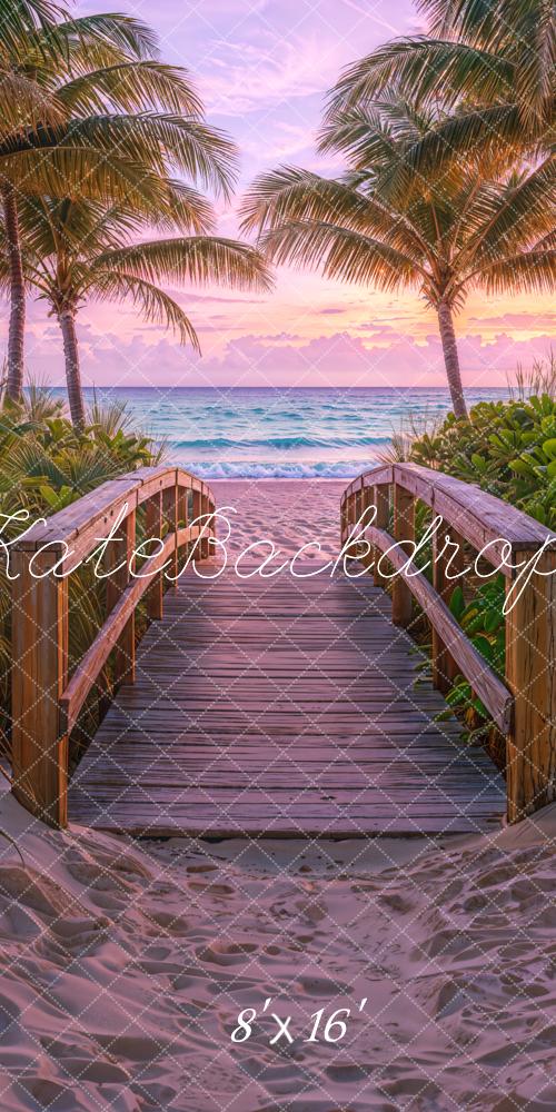 Kate Sommer Strand Tropischer Sonnenuntergang Palmen Hintergrund Entworfen von Chain Photography - Kate Backdrop.de