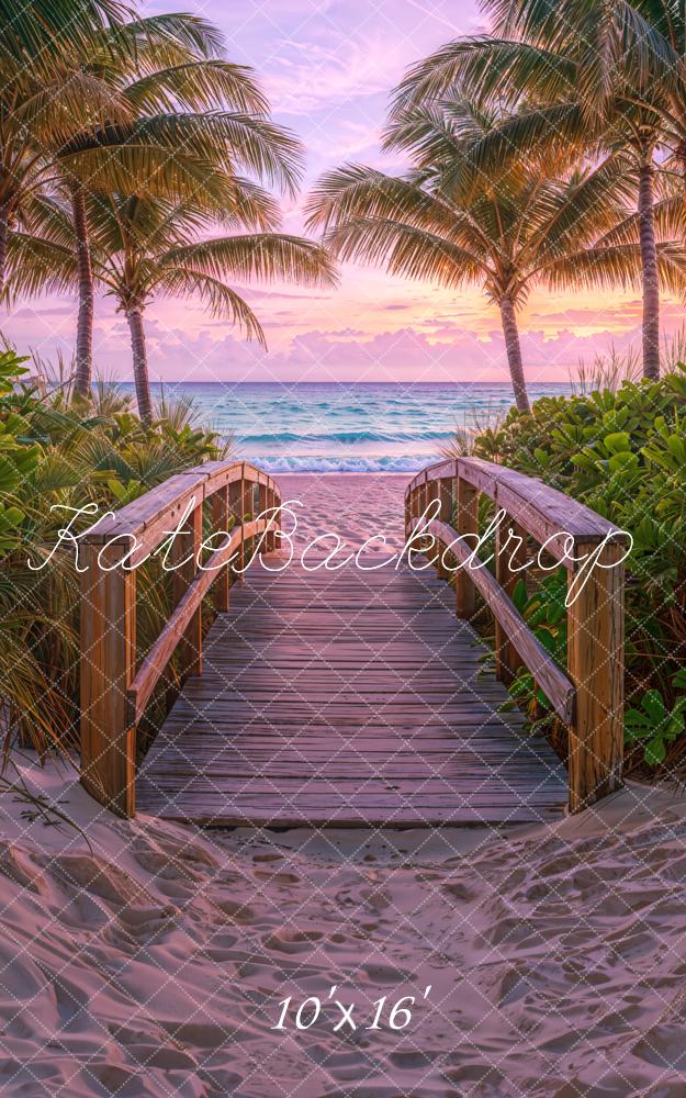 Kate Sommer Strand Tropischer Sonnenuntergang Palmen Hintergrund Entworfen von Chain Photography - Kate Backdrop.de