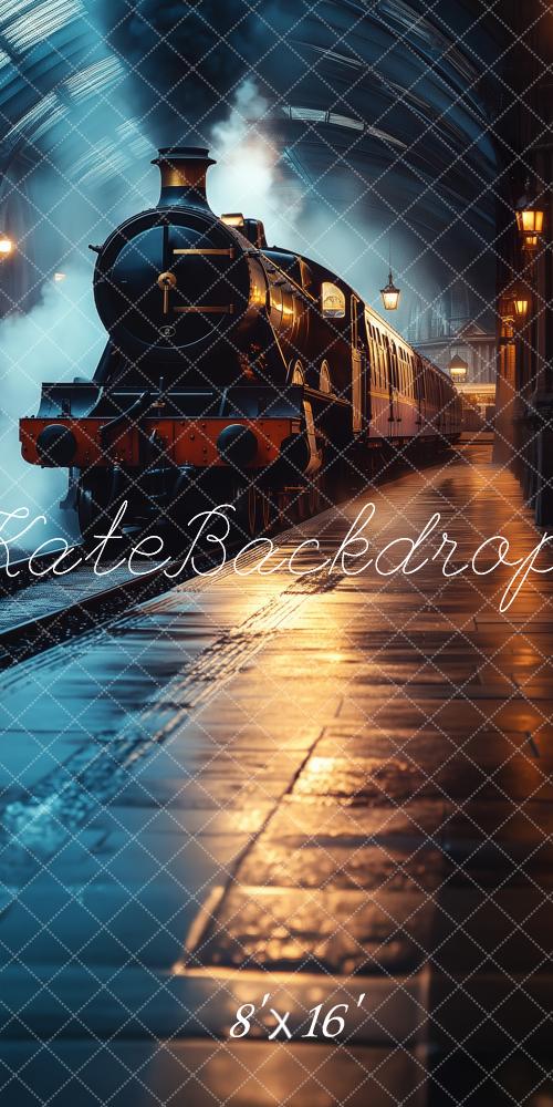 Kate Vintage Dampfeisenbahn Station Kombi-Hintergrund von Patty Robert - Kate Backdrop.de