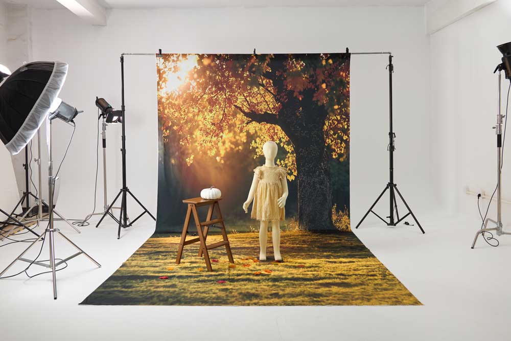 Kate Herbst Goldener Baum Kombi-Hintergrund Entworfen von Emetselch - Kate Backdrop.de