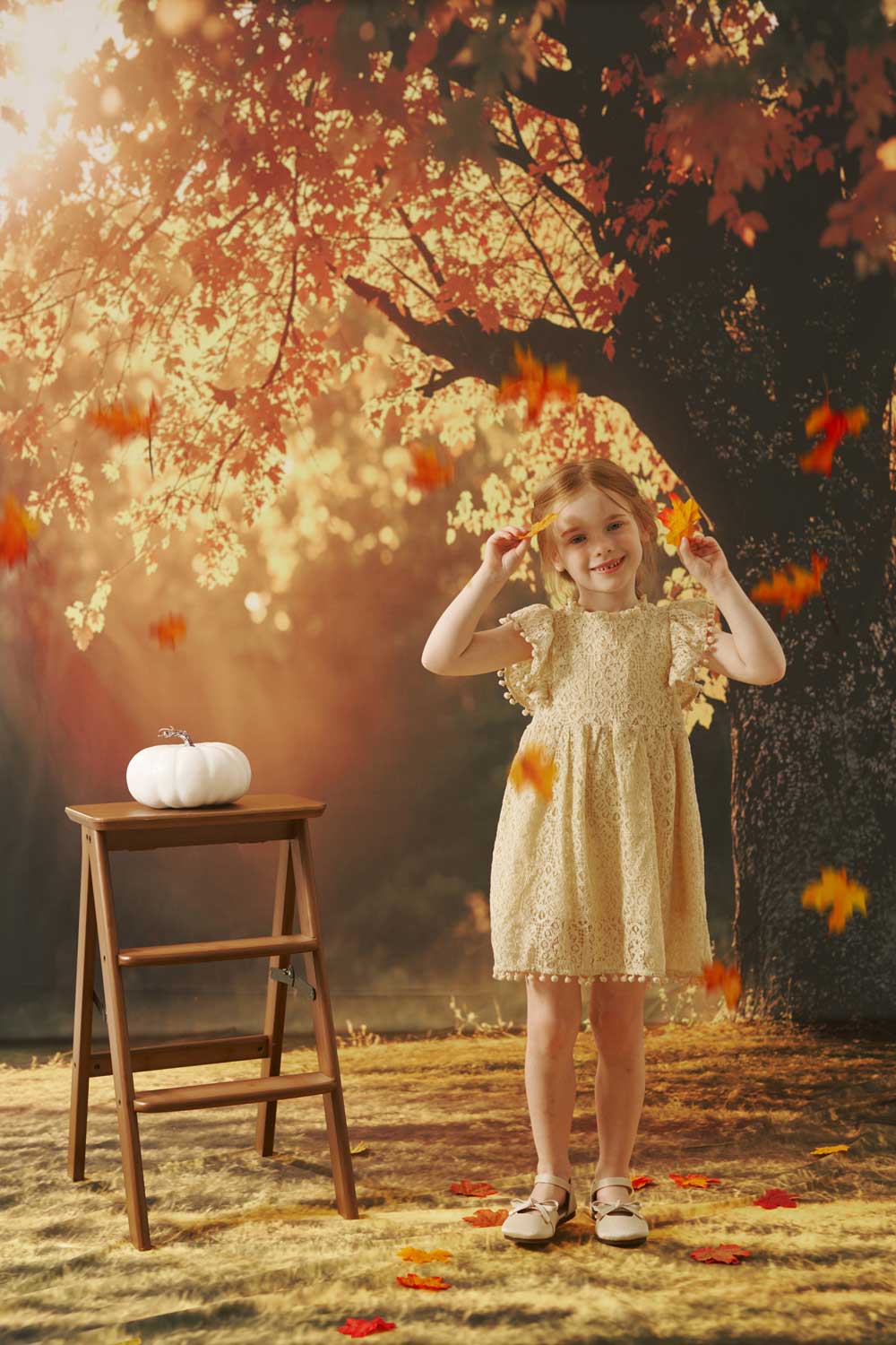 Kate Herbst Goldener Baum Kombi-Hintergrund Entworfen von Emetselch - Kate Backdrop.de