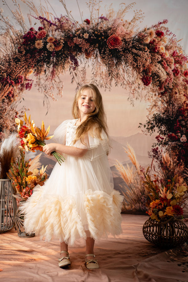 Kate Herbst Hochzeit Blumen Bogen Boho Hintergrund Entworfen von Emetselch