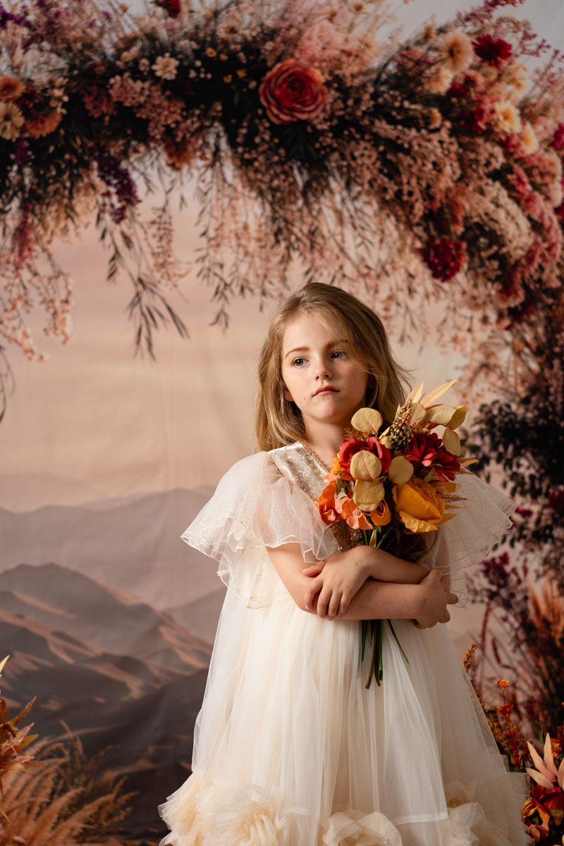Kate Herbst Hochzeit Blumen Bogen Boho Hintergrund Entworfen von Emetselch