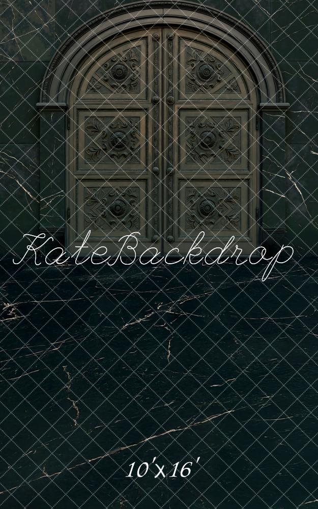 Kate Kombi-Hintergrund Dunkle Marmor-Zier-Bogentür Hintergrund von Mini MakeBelieve
