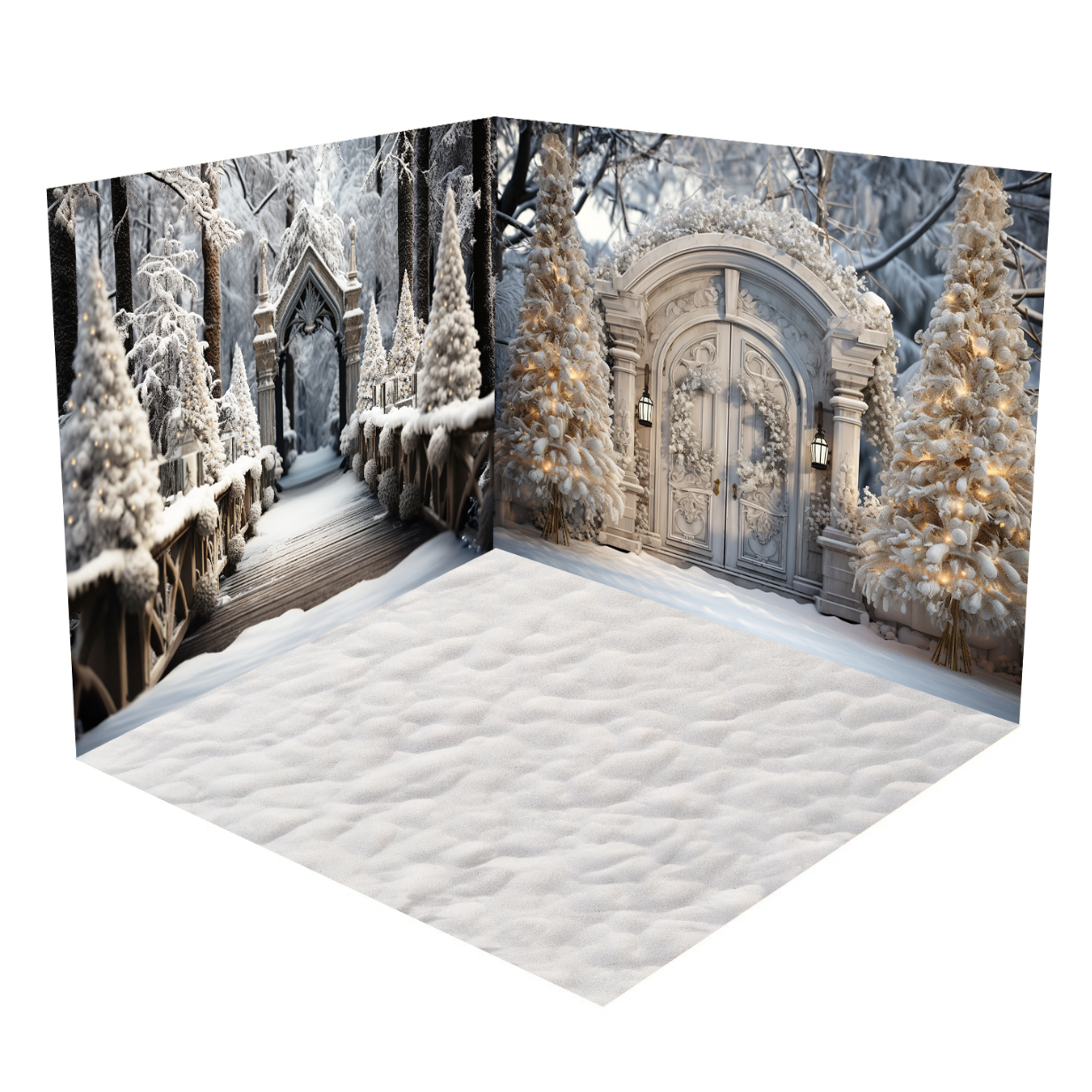 Kate Weihnachten Schnee Ansicht Baum Zimmer Set (8ftx8ft&10ftx8ft&8ftx10ft)