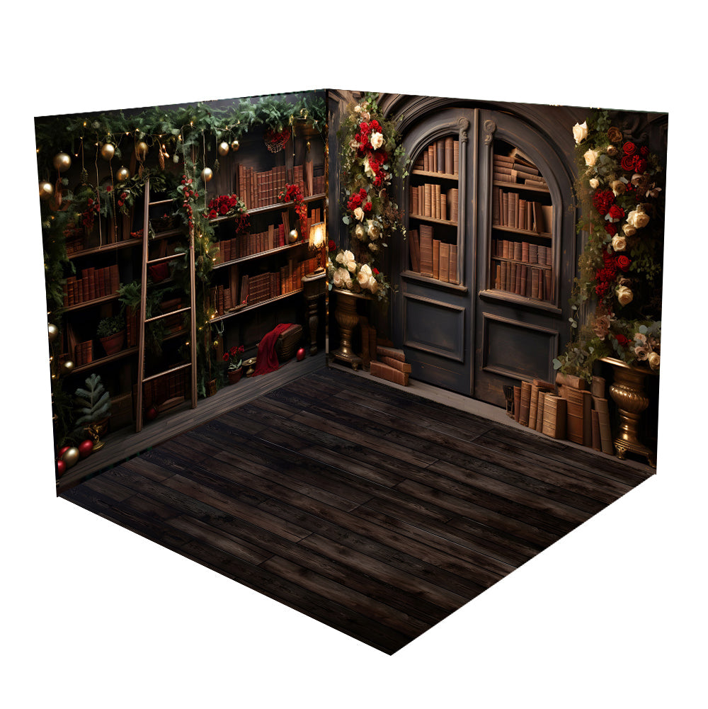 Kate Romantisches Buch Rose Zimmer Set(8ftx8ft&10ftx8ft&8ftx10ft) - Kate Backdrop.de