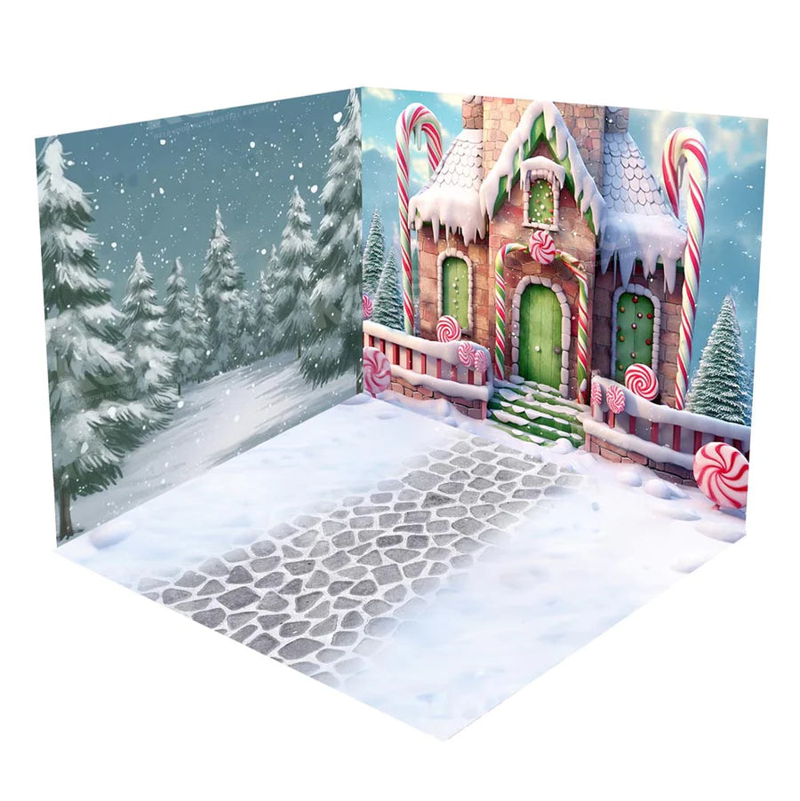 Kate Weihnachten Candy House Zimmer-Set (8ftx8ft&10ftx8ft&8ftx10ft) - Kate Backdrop.de