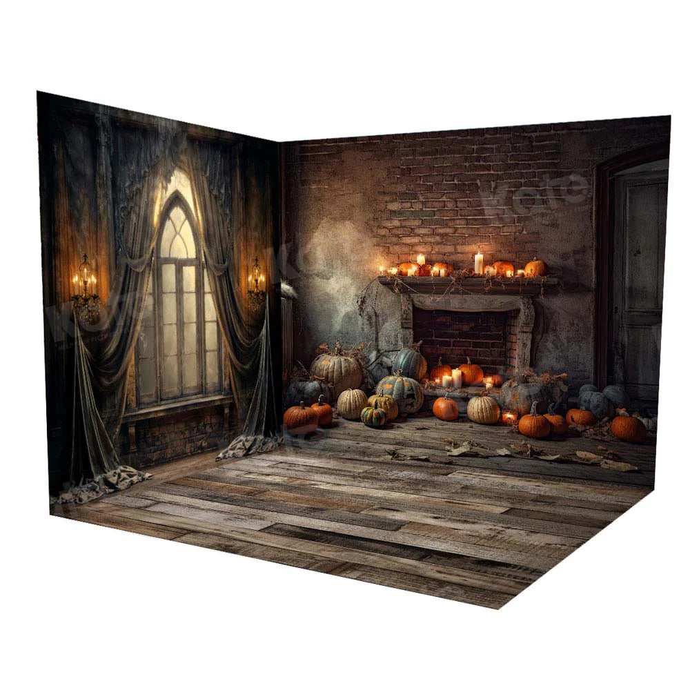 Kate Herbst-Halloween-Kürbis-Altes Zimmer-Set (8ftx8ft&10ftx8ft&8ftx10ft)