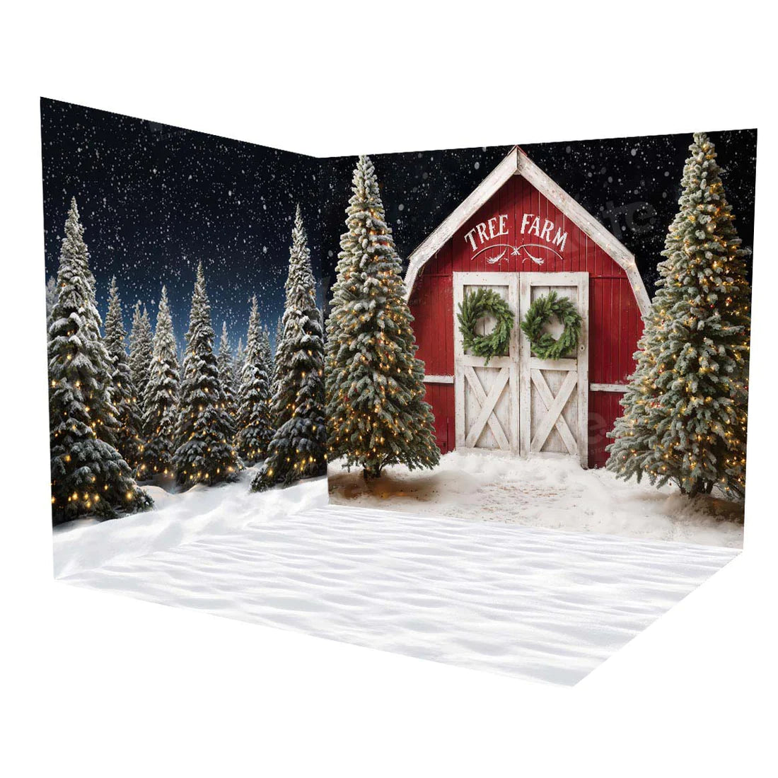 Kate Winter-Weihnachten-Farm Zimmer Set(8ftx8ft&10ftx8ft&8ftx10ft) - Kate Backdrop.de