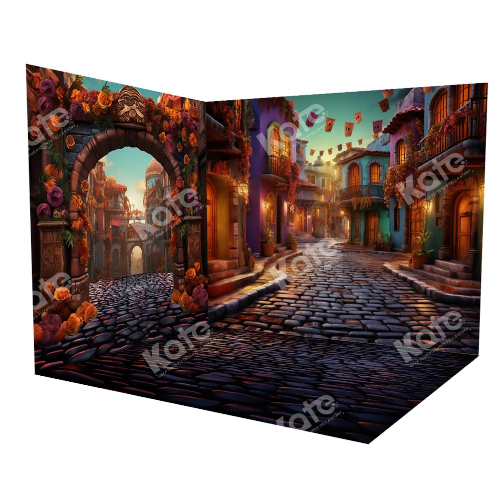 Kate Halloween Nacht Straße der Toten Straße Zimmer Set(8ftx8ft&10ftx8ft&8ftx10ft) - Kate Backdrop.de