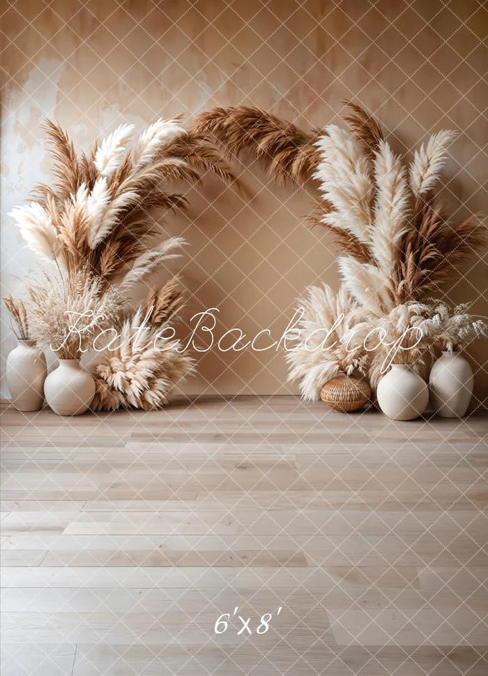 Kate Boho Blumenbogen Beige Fleece Hintergrund - Kate Backdrop.de